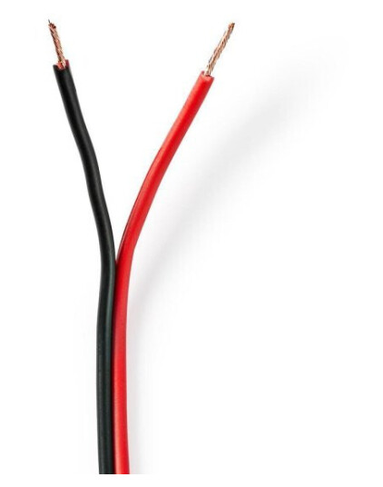Nedis Speaker Cable | 2 x 0.75 mm² | Kobber | 100.0 m | Rund | PVC | Rød / Sort | Rull