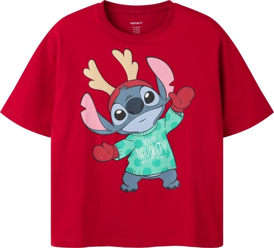 Name It Nkfsyra Stitch Ss Nreg Top Box Wdi BARBADOS CHERRY 122 128