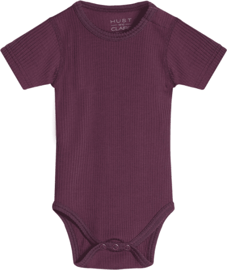 Hust&Claire ull Hust & Claire Bet ribb kortermet body i ull plum wine
