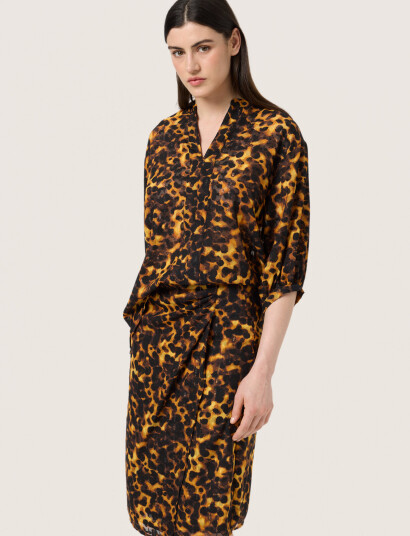 Soaked in Luxury Slgunvy Amily Blouse 3/4 - Brown - M Soaked in Luxury Slgunvy Amily Blouse 3/4 - Brown - M