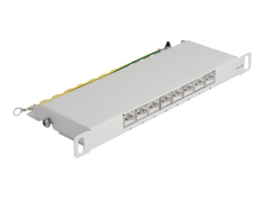 Delock Koblingspanel Rackmonterbar Cat 6A Rj-45 X 8 Lsa X 8 Grå 0.5U 10"
