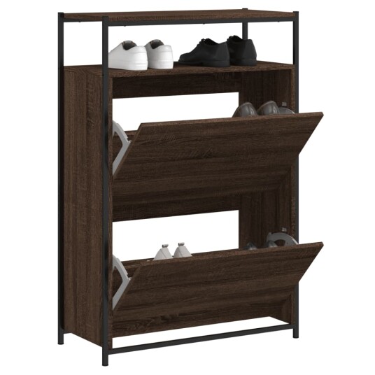 Skoskap brun eik 75x34x112 cm konstruert tre 8721012382749