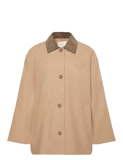 Calvin Klein Cotton Short Mac Coat Beige M Calvin Klein Cotton Short Mac Coat Beige M