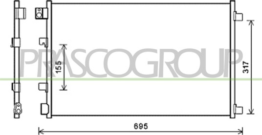 Kondensator klimaanlegg PRASCO DS710C001