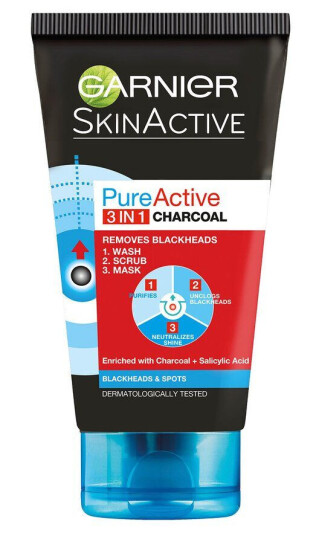 Garnier Hudpleie Garnier PureActive 3-In-1 Charcoal 150ml Garnier Hudpleie Garnier PureActive 3-In-1 Charcoal 150ml