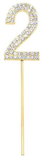 Catsson Int Group LTD Kakepynt Tall Diamanter Gull - Siffer 2
