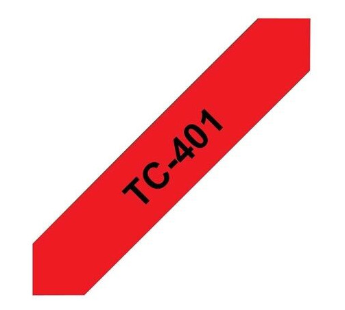 Brother TC401 - Printer tape Black on red