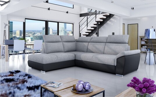 Coroniella Hjørnesovesofa Grå/Svart