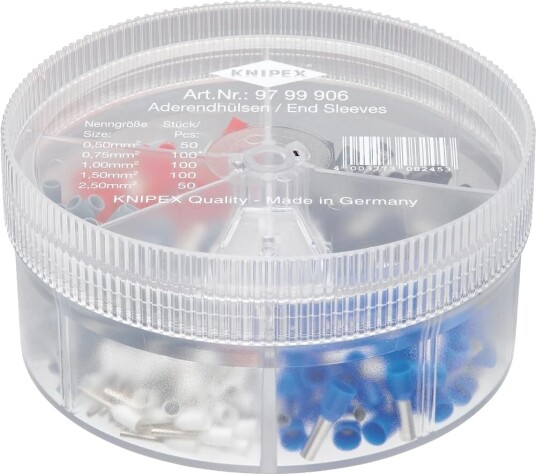 Knipex Ändhylssortiment Isolerade 0,50 2,50mm² 200 Delar 9799906 Knipex Ändhylssortiment Isolerade 0,50 2,50mm² 200 Delar 9799906
