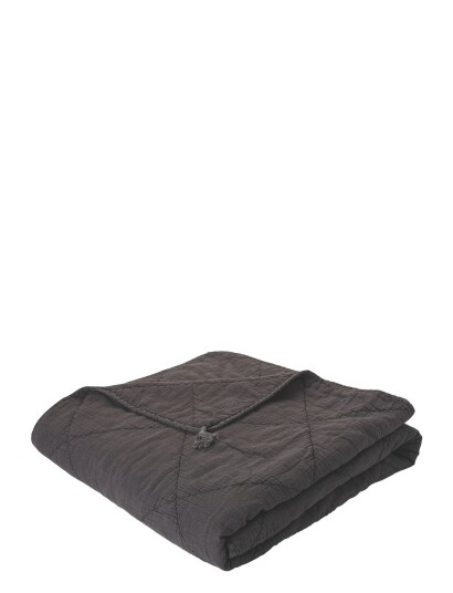 C'est Bon Plaid, Bomuld M/Hør Fryns Black C'est Bon ANTHRACITE 130X200CM