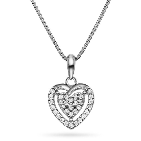 Pan Jewelry Smykke i 925 sølv med hjerte og zirkonia