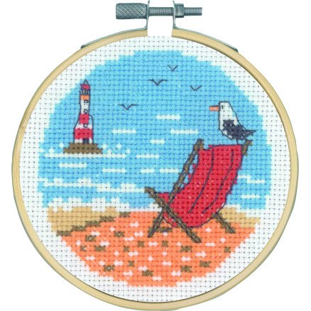 Permin Broderisett Liggestol måker Ø10cm