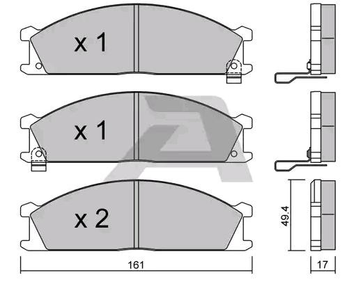 Bremseklosser AISIN BPNI 1912 Bremseklosser AISIN BPNI 1912