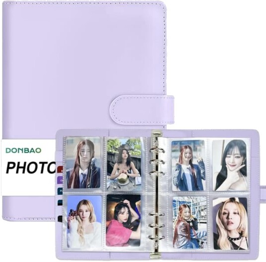 A5 Kpop fotokortperm, 6-rings perm samlealbum med 240 kortspor, PU-skinnomslag for organisering av K-Pop, samlekort, spillkort