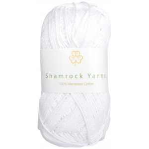 Shamrock Yarns Mercerisert Bomull 02 Hvit