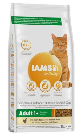 Iams Kattemat Tørrfôr med Kylling for Voksne Katter 3 kg