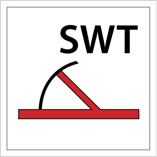 A Class Fire Door SWT Selvklebende 30x30cm Reflekterende