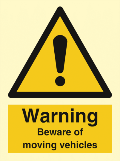 Warning Beware of moving vehicle - Etterlysende Vinyl HI150 - 200 x 150 mm Warning Beware of moving vehicle - Etterlysende Vinyl HI150 - 200 x 150 mm