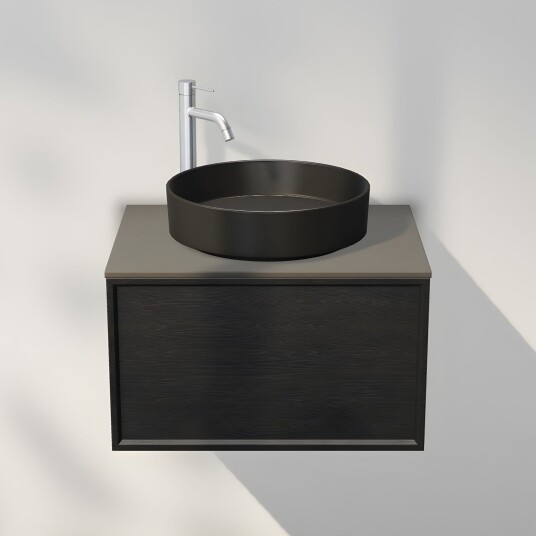 INR Iconic Nordic Rooms Air Wood Servantskap Hel Front med 2 Skuffer Black oak / 60cm INR Iconic Nordic Rooms Air Wood Servantskap Hel Front med 2 Skuffer Black oak / 60cm