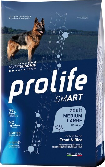 Prolife Smart Adult Medium Large Breed Ørret Og Ris For Mellomstore Og Store Raser Sett % 2 X 12 kg