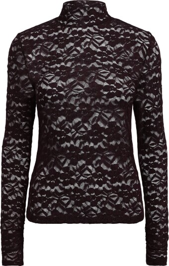 Dante6 Dante6 Irony Lace Turtle Neck Top   DARK PLUM   M