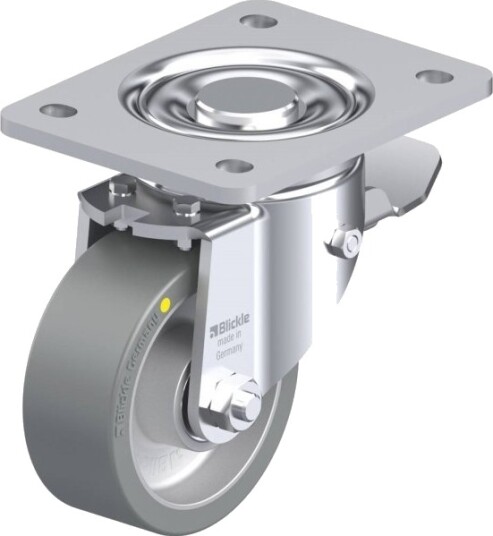 Blickle 852510 Lh-Alth 100K-3-St-As Styrehjul Med Brems, Hjuldiameter 100 Mm, Bæreevne (Maks.) 350 Kg, 1 Stk