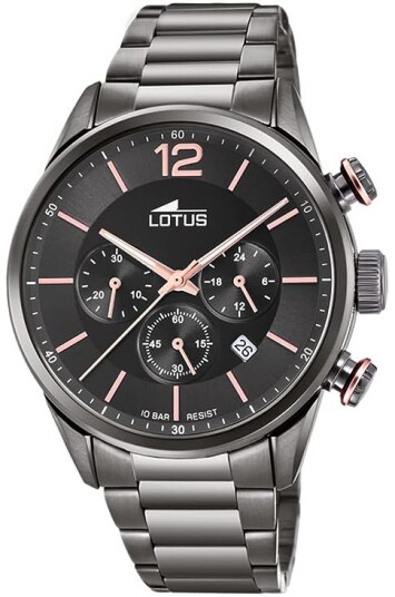 Lotus Herreklokke 18686/2 Chrono Sort/Stål Ø44 mm