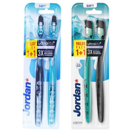 Jordan Whitening Tannbørster 2 pcs. UltraLite Soft Jordan Whitening Tannbørster 2 pcs. UltraLite Soft