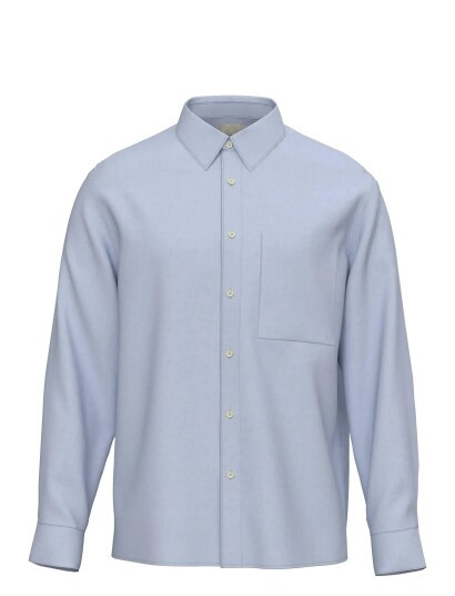 Calvin Klein Ls Solid Linen Classic Shirt Blue XXL
