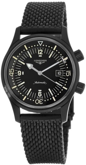 Longines Herreklokke L3.774.2.50.9 Heritage Sort/Gummi Ø42 mm Longines Herreklokke L3.774.2.50.9 Heritage Sort/Gummi Ø42 mm