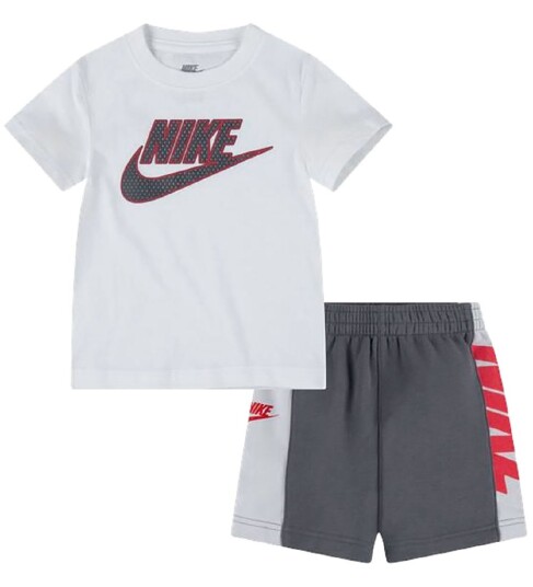 Nike Shorts Sett T skjorte/Shorts Amplify Smoke Grey 12 md Shorts Grå Hvit 80