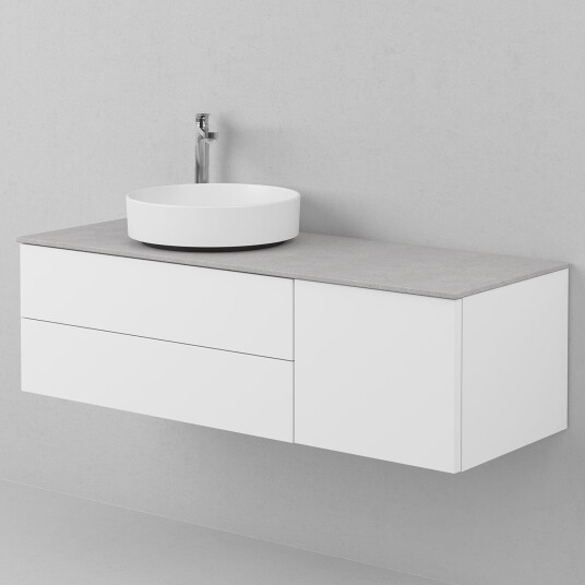 INR Iconic Nordic Rooms AIR Solid Servantskap med 2 Skuffer og 1 Dør H:35xd:45cm Premium White / 120cm Venstre