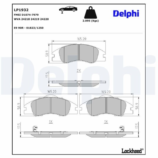 Bremseklosser DELPHI LP1932