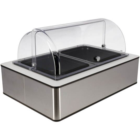 VEGA Buffetsystem komplett Fundale hvit 10 cm melamin svart 2 x GN 1/2; Størrelse GN 1/1, 57x36.5x27.4 cm (LxBxH); Valnøtt/Transparent/Hvit; Rektangulær