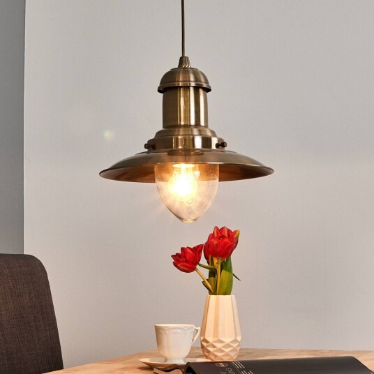 Searchlight Pendellampe Fisherman dimbar Bronse / messing Stue / spisestue Metall Maritim
