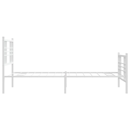  Sengeramme i metall med hode- og fotgavl hvit 90x190 cm 8721012373471
