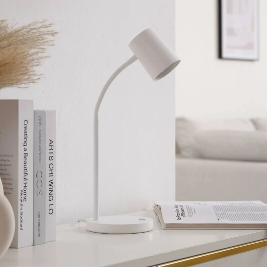 Lindby Radka bordlampe hvit fleksibel arm Lindby Radka bordlampe hvit fleksibel arm