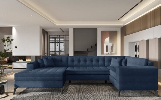 Seksjon Eltap Montez 340x180x93 cm Poco 40 Blå Venstre