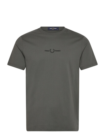 Fred Perry Embroidered T Shirt   Khaki green   M
