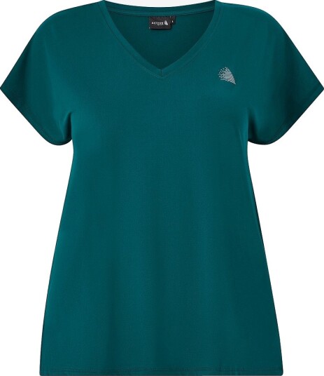 Zizzi   Treningstopp aBasic S/S V neck Tee   Grønn