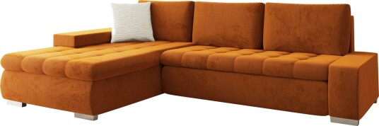 Cerys Sovesofa med sjeselong 4 seter   Oransje