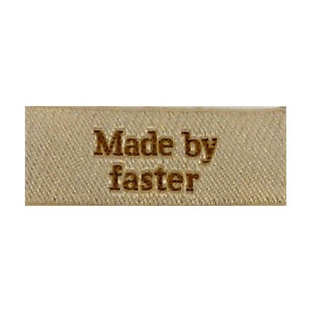 Label Made by Faster Sandfarget