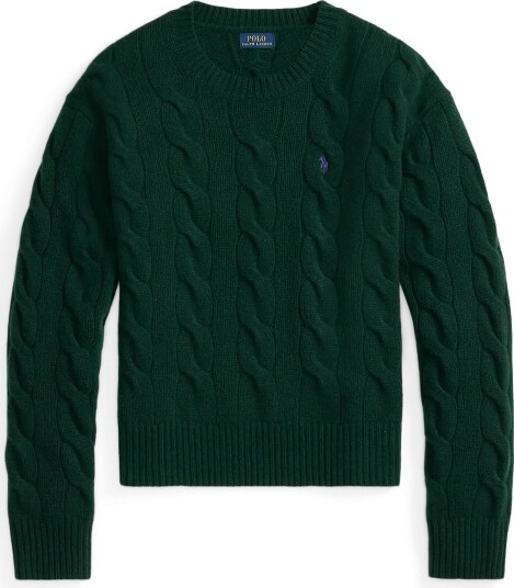 Polo Ralph Lauren Cable Knit Wool Cashmere Sweater   COLLEGE GREEN   S