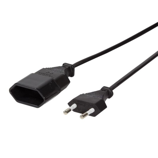 LogiLink Europlug strøm CEE 7/16 male   Europlug strøm CEE 7/16 female Sort 2m