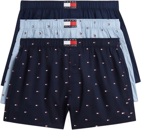 Tommy Hilfiger 3P Woven Boxer Print Navy S
