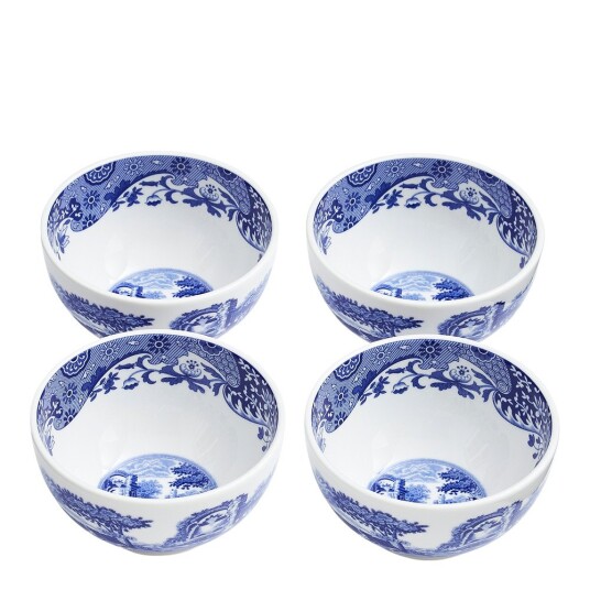 Spode   Blue Italian dippskål 10 cm 4 stk blå/hvit