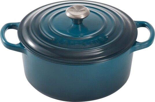 Le Creuset Signature Rund Gryte 20 cm 2,4L St??pejern Deep Teal Le Creuset Signature Rund Gryte 20 cm 2,4L St??pejern Deep Teal