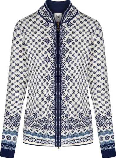Dale Of Norway Women's Solfrid Jacket Offwhite/Navy/Ice Blue off white/Electric storm/Navy/ice blue XL