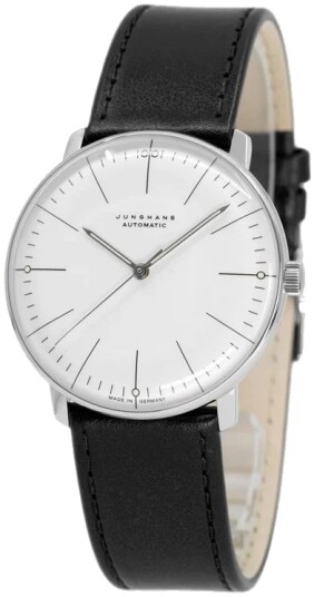 Junghans Herreklokke 27/3501.02 Max Bill Hvit/Lær Ø38 mm