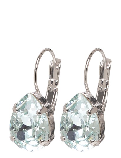 Caroline Svedbom Mini Drop Clasp Earrings Rhodium Silver ONE SIZE